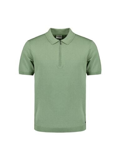 Pullover Short Sleeve Polo Zip Soli