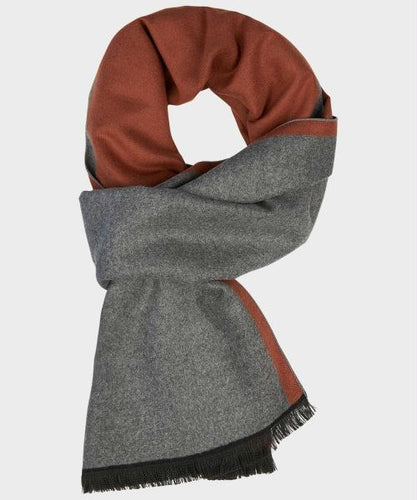 SCARF WOVEN RUST GREY