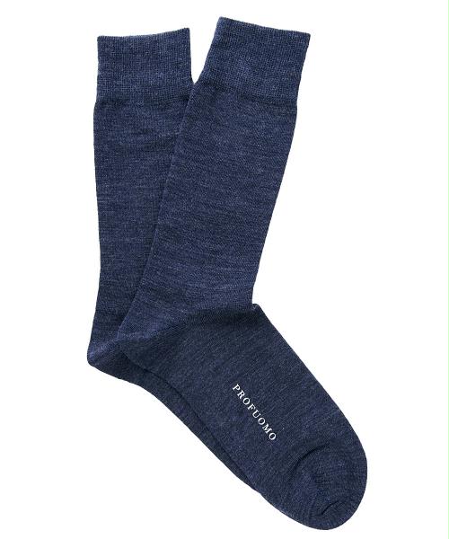 SOCKS WOOL SOLID BLUE