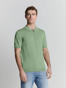 Pullover Short Sleeve Polo Zip Soli