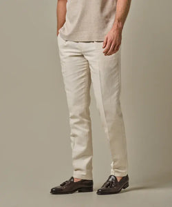 TROUSER HERRINGB RLX OFFWHITE