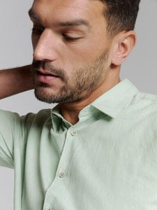Shirt Short Sleeve Solid With Linen